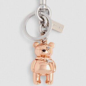Authentic ★Coach★ Rose Gold 3D Bear Keychain NEW